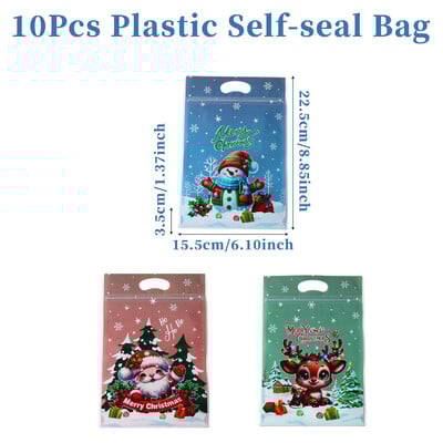 Božićni snjegović Djed Božićnjak Samozatvarajuća vrećica Božićne stojeće poklon vrećice Sretan božićni ukras za dom 2024. Božićni novogodišnji dar 2025.