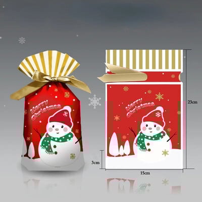 5db újévi szaloncukor csomagolás Mikulás ajándék táska Karácsonyi műanyag zacskó dekoráció otthonra
