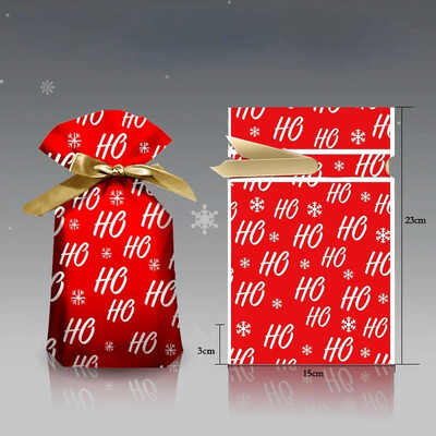 5db újévi szaloncukor csomagolás Mikulás ajándék táska Karácsonyi műanyag zacskó dekoráció otthonra