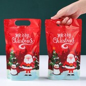 Vianočné stojace tašky so zipsom Santa Claus, vianočná dekorácia do domácnosti 2024, vianočné cukrovinky, sušienky, novoročný darček 2025