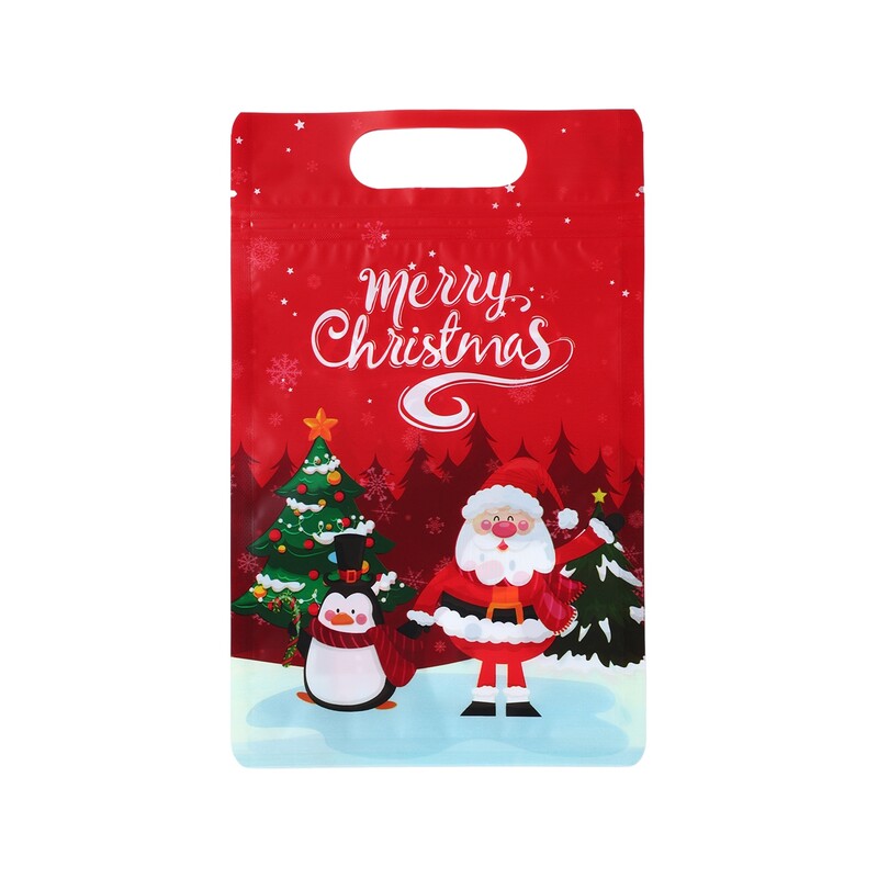 Vianočné stojace tašky so zipsom Santa Claus, vianočná dekorácia do domácnosti 2024, vianočné cukrovinky, sušienky, novoročný darček 2025