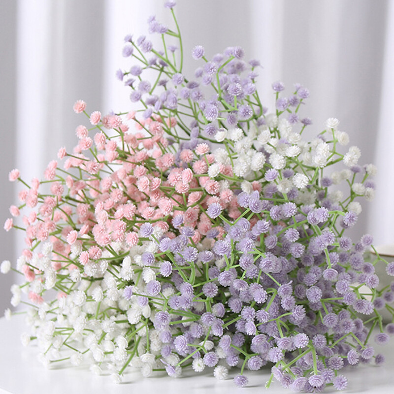 108 galvos 63 cm Kūdikių kvėpavimas Dirbtinės gėlės Plastikinės Gypsophila DIY gėlių puokštės rankų darbo vestuvių vakarėliui namų dekoravimui