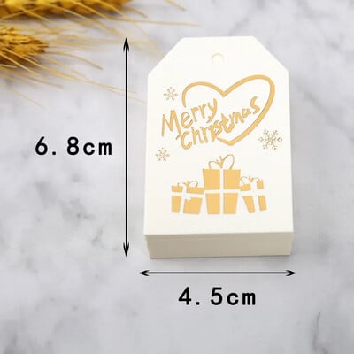 50 ks Veselé Vianoce Vianočné darčekové štítky Červené Biele Papierové Karty Štítky Vianoce Nový rok Párty Tašky Krabice Balenie Visačka Navidad Dodávky
