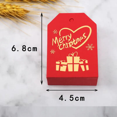 50 ks Veselé Vianoce Vianočné darčekové štítky Červené Biele Papierové Karty Štítky Vianoce Nový rok Párty Tašky Krabice Balenie Visačka Navidad Dodávky
