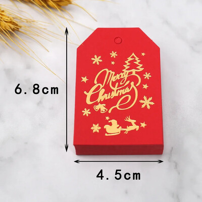 50 ks Veselé Vianoce Vianočné darčekové štítky Červené Biele Papierové Karty Štítky Vianoce Nový rok Párty Tašky Krabice Balenie Visačka Navidad Dodávky