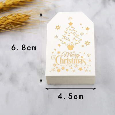 50 ks Veselé Vianoce Vianočné darčekové štítky Červené Biele Papierové Karty Štítky Vianoce Nový rok Párty Tašky Krabice Balenie Visačka Navidad Dodávky