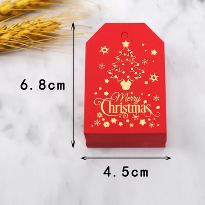 50 ks Veselé Vianoce Vianočné darčekové štítky Červené Biele Papierové Karty Štítky Vianoce Nový rok Párty Tašky Krabice Balenie Visačka Navidad Dodávky