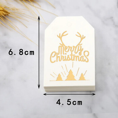 50 ks Veselé Vianoce Vianočné darčekové štítky Červené Biele Papierové Karty Štítky Vianoce Nový rok Párty Tašky Krabice Balenie Visačka Navidad Dodávky