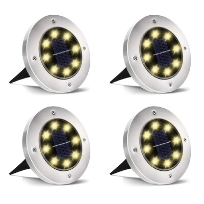IP68 LED Υπαίθρια Ηλιακή Ισχύς Φωτισμός εδάφους Ηλιακός Φωτισμός Καταστρώματος Υπόγειος Φωτισμός Yard Driveway Lawn Garden Decor Φωτισμός