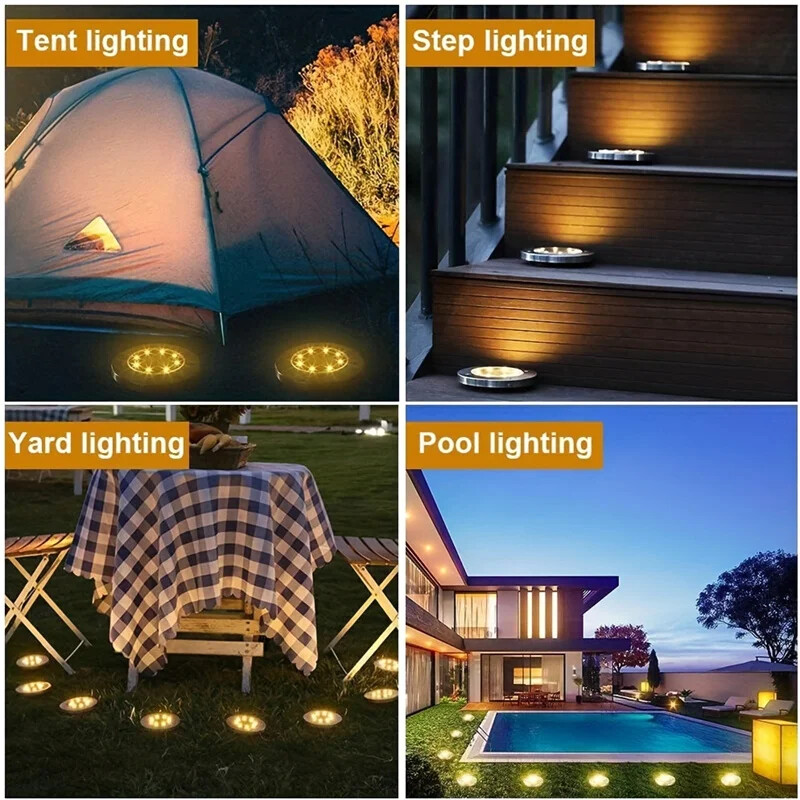 IP68 LED vonkajšie solárne pozemné svetlo Solárne chodníkové palubné svetlá Podzemné svetlo Dvor Príjazdová cesta Trávnik Záhradné dekoračné osvetlenie