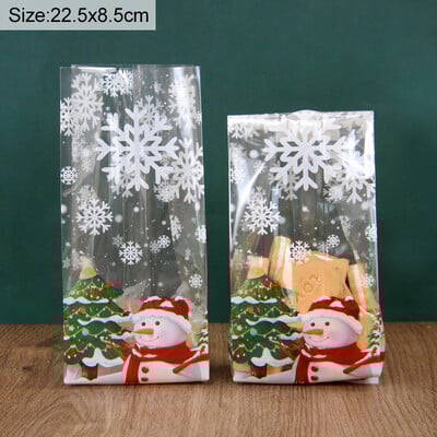 25/50db Hóember süti cukorka zacskó műanyag sütő ajándék csomagoló táska Mikulás karácsonyfadíszek 2024 újévi parti kellékek