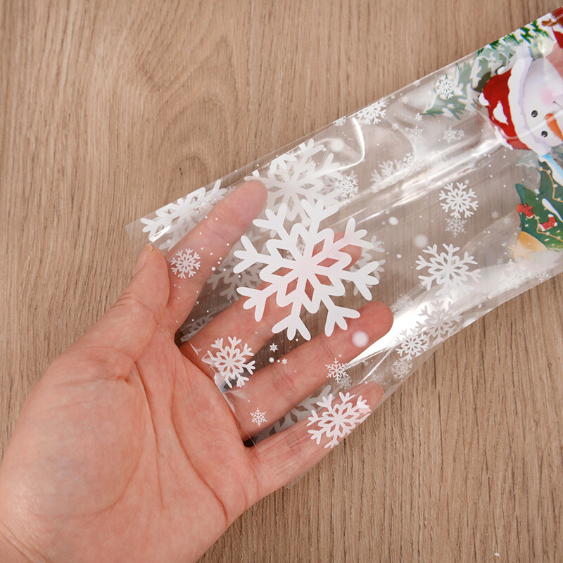 25/50db Hóember süti cukorka zacskó műanyag sütő ajándék csomagoló táska Mikulás karácsonyfadíszek 2024 újévi parti kellékek