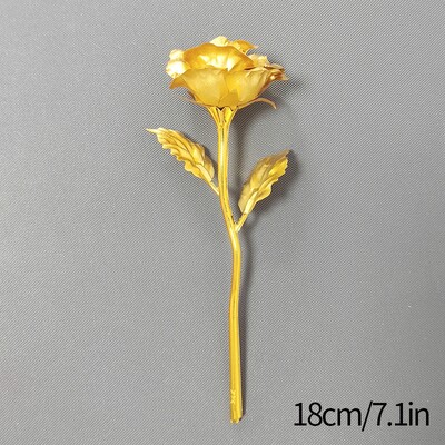 Amžina gėlė Galaxy Rose Dirbtinės gėlės permatomoje dėžutėje Valentino dienos dovana Spalvinga auksinės folijos rožės ornamentas darbalaukyje