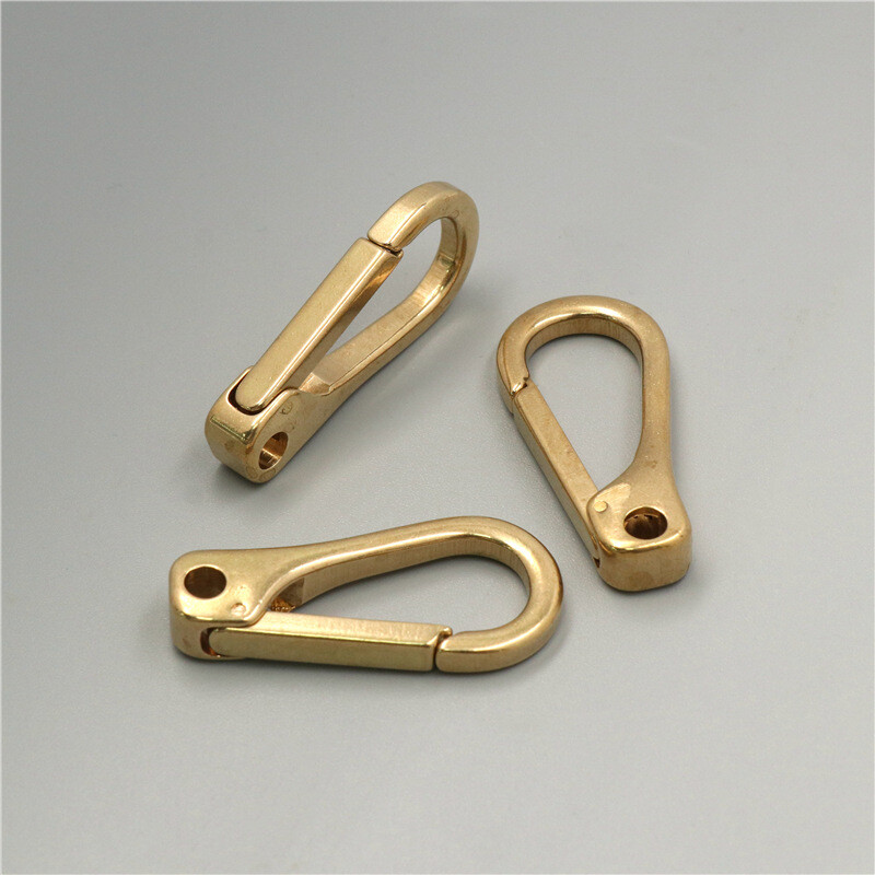 1 ks 43 mm čistá mosadzná spona na závesy, delená kľúčenka, háčik, retiazka, slučka, kľúčenka, popruh, peňaženka, taška, kožené remienky na opasok