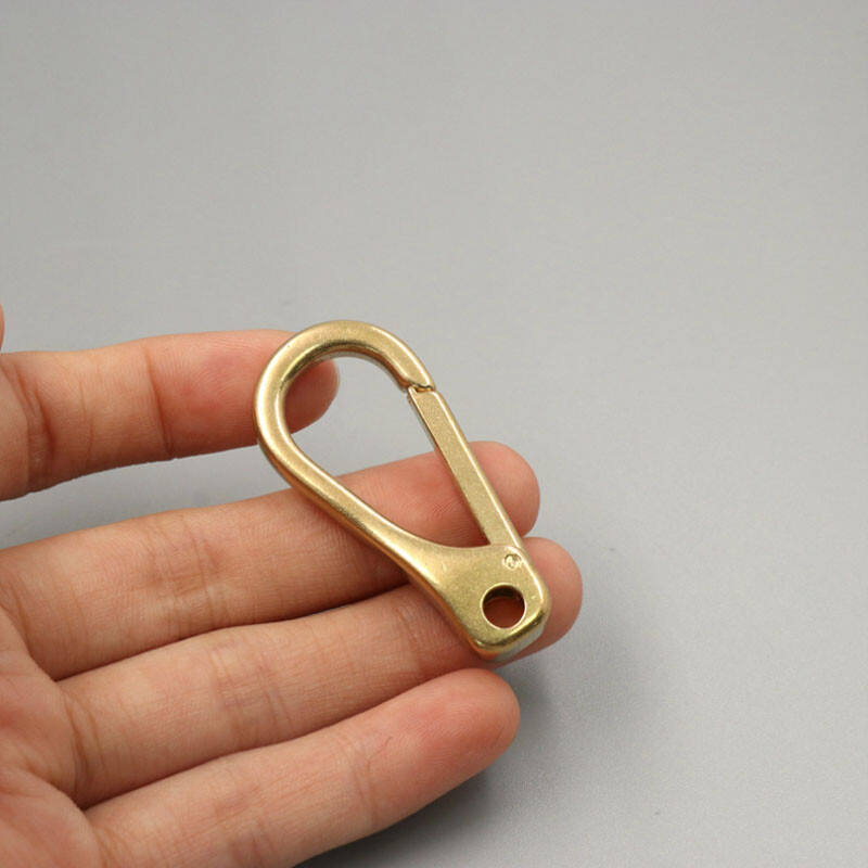 1 ks 43 mm čistá mosadzná spona na závesy, delená kľúčenka, háčik, retiazka, slučka, kľúčenka, popruh, peňaženka, taška, kožené remienky na opasok