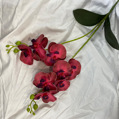 2 vetvičky motýľej orchidey s listom umelý kvet skutočný dotyk umelý kvet svadobná dekorácia rekvizity domáci stôl interiérové dekorácie