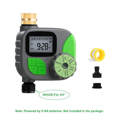 Χρονοδιακόπτης νερού GIRIER με ορειχάλκινο περιστρεφόμενο προγραμματιζόμενο χρονοδιακόπτη ψεκαστήρα με μεγάλη οθόνη LCD για αυτόματο σύστημα άρδευσης κήπου