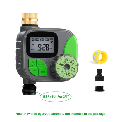 Χρονοδιακόπτης νερού GIRIER με ορειχάλκινο περιστρεφόμενο προγραμματιζόμενο χρονοδιακόπτη ψεκαστήρα με μεγάλη οθόνη LCD για αυτόματο σύστημα άρδευσης κήπου