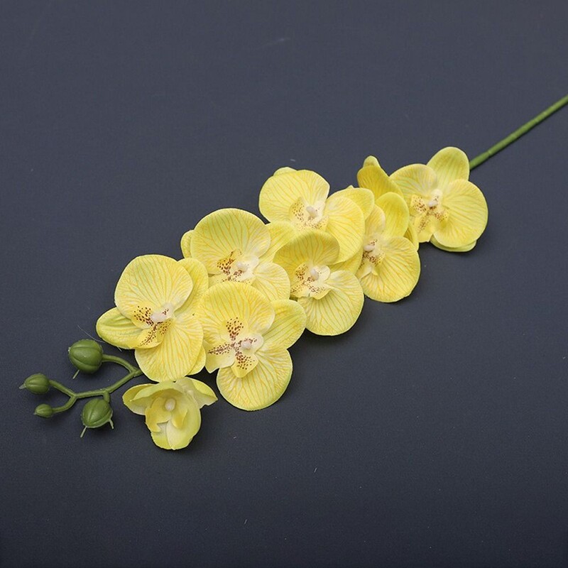 3D Phalaenopsis 69 cm 9-hlavičiek Domáce potreby Umelý kvet 3D Phalaenopsis Skutočné dotykové rastliny Simulácia motýľej orchidey