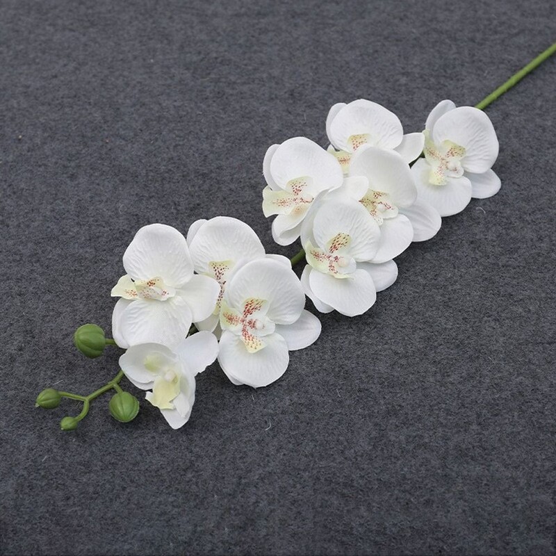 3D Phalaenopsis 69 cm 9-hlavičiek Domáce potreby Umelý kvet 3D Phalaenopsis Skutočné dotykové rastliny Simulácia motýľej orchidey
