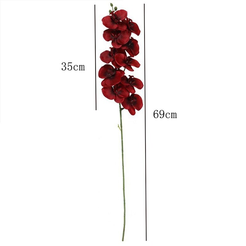3D Phalaenopsis 69 cm 9-hlavičiek Domáce potreby Umelý kvet 3D Phalaenopsis Skutočné dotykové rastliny Simulácia motýľej orchidey