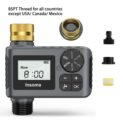 INSOMA automatikus öntözőrendszer Intelligens kerti öntözővíz időzítő sárgaréz forgóval a Fuacet Outdoor Garden IPX5 tömlőhöz