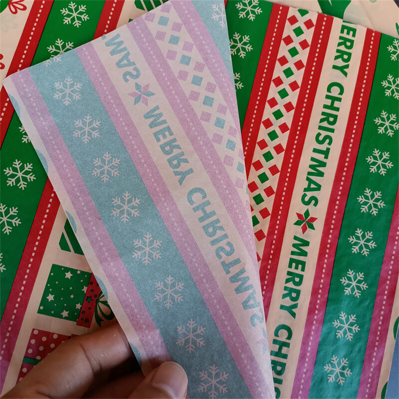 50X35CM Kraft Tissue Papir s višebojnim tiskom, 20 komada za umatanje darova, pribor za rođendanske božićne zabave