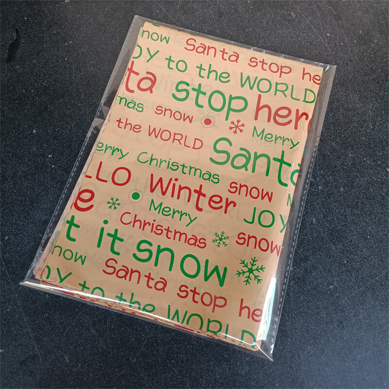 50X35CM Kraft Tissue Papir s višebojnim tiskom, 20 komada za umatanje darova, pribor za rođendanske božićne zabave