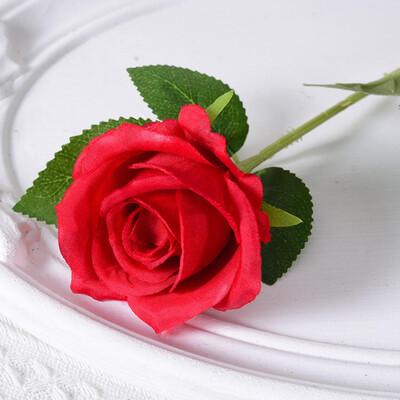 Dirbtinė raudono šilko rožių puokštė, netikra gėlė vestuvėms, namų stalo puošmena, Kalėdos, dovana Valentino dienai, 51 cm