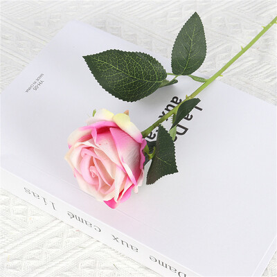 Dirbtinė raudono šilko rožių puokštė, netikra gėlė vestuvėms, namų stalo puošmena, Kalėdos, dovana Valentino dienai, 51 cm