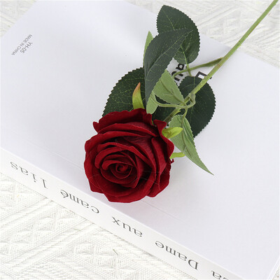 Dirbtinė raudono šilko rožių puokštė, netikra gėlė vestuvėms, namų stalo puošmena, Kalėdos, dovana Valentino dienai, 51 cm