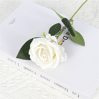 Dirbtinė raudono šilko rožių puokštė, netikra gėlė vestuvėms, namų stalo puošmena, Kalėdos, dovana Valentino dienai, 51 cm