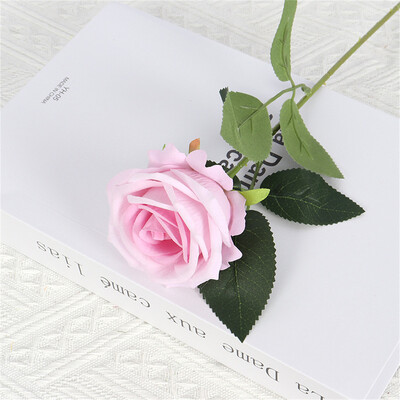 Dirbtinė raudono šilko rožių puokštė, netikra gėlė vestuvėms, namų stalo puošmena, Kalėdos, dovana Valentino dienai, 51 cm