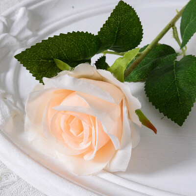 Dirbtinė raudono šilko rožių puokštė, netikra gėlė vestuvėms, namų stalo puošmena, Kalėdos, dovana Valentino dienai, 51 cm