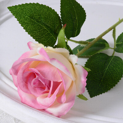 Dirbtinė raudono šilko rožių puokštė, netikra gėlė vestuvėms, namų stalo puošmena, Kalėdos, dovana Valentino dienai, 51 cm