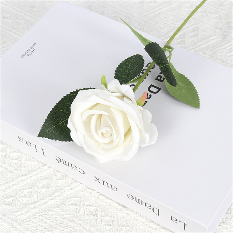 Dirbtinė raudono šilko rožių puokštė, netikra gėlė vestuvėms, namų stalo puošmena, Kalėdos, dovana Valentino dienai, 51 cm