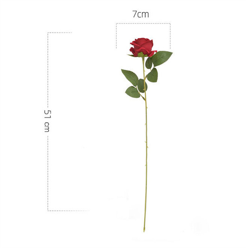 Dirbtinė raudono šilko rožių puokštė, netikra gėlė vestuvėms, namų stalo puošmena, Kalėdos, dovana Valentino dienai, 51 cm