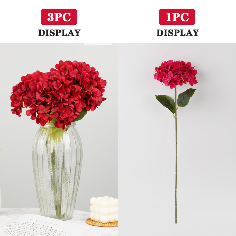 58 cm krásne hodvábne umelé kvety hortenzie kytica na domácu párty svadobnú výzdobu obývačky doplnky