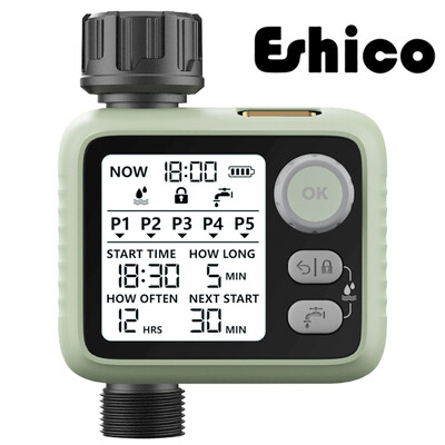Eshico HCT-372 ūdens taimera poga Vieglāk darbināms LED fona apgaismojums Dark Night Guardian Rain Sensing viedāki dārza instrumenti