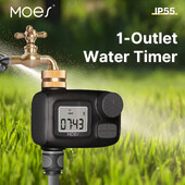MOES vízidőzítő 1 kimenetű IP55 vízálló sárgaréz bemeneti forgatógombos vezérlés LCD kijelzővel, esőkésleltetésű gyerekzár