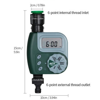 Αυτόματο σύστημα καταιονισμού ποτίσματος Ψηφιακός σωλήνας βρύσης χρονοδιακόπτης Ελεγκτής άρδευσης που λειτουργεί με μπαταρία