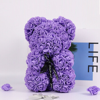 20cm Immortal Rose Bear Δώρο για την Ημέρα του Αγίου Βαλεντίνου Flower PE Foam Rose Bear Happy Girl Birthday Party Decor Decor Wedding Supplies