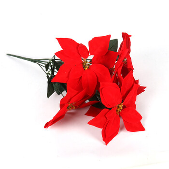 Τεχνητή Poinsettia Μπουκέτο Χριστουγεννιάτικα Λουλούδια Κόκκινα λουλούδια Μπουκέτο κεφαλιού Χριστουγεννιάτικα στολίδια Navidad Εσωτερική διακόσμηση εξωτερικού χώρου