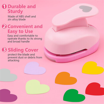 8/15/25/38/50mm Random Color Heart Punch DIY Embossing punches Scrapbooking Machine Paper Cutting Hole Punch Rounder Cutter