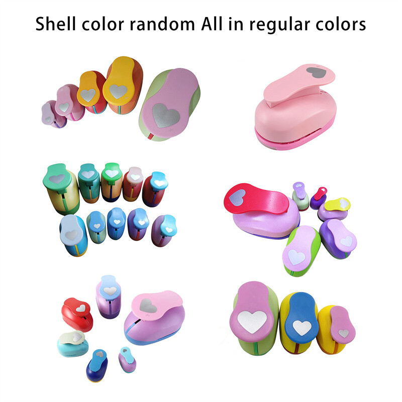 8/15/25/38/50 mm Atsitiktinių spalvų Širdies Punch "Pasidaryk pats" Reljefinis Punch Scrapbooking Mašinos Popieriaus pjovimo Skylės Punch Apvalus pjaustytuvas