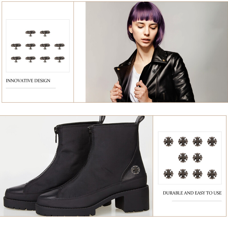 10 kompleta Remen Dekoracija Metalni ukrasi Križ Ghost Zakovice Legura Punk Šiljci DIY dodaci Okrugle glave za čavle Wacth