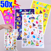 50/10 vnt Gimtadienio vakarėlio saldainių rankinė Vestuvės Spalvingų papuošimų krepšys Mielas plastikinis saldainių sausainis šokoladinis dovanų pakavimo maišelis