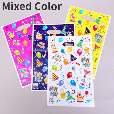 50/10 vnt Gimtadienio vakarėlio saldainių rankinė Vestuvės Spalvingų papuošimų krepšys Mielas plastikinis saldainių sausainis šokoladinis dovanų pakavimo maišelis