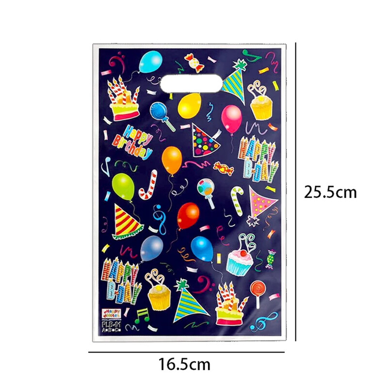 50/10 vnt Gimtadienio vakarėlio saldainių rankinė Vestuvės Spalvingų papuošimų krepšys Mielas plastikinis saldainių sausainis šokoladinis dovanų pakavimo maišelis