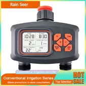 RainSeer 2-cestný zavlažovací časovač s LCD displejom, vodotesný, IP65, zavlažovanie domácnosti a záhrady, časovač zrážok, automatický riadiaci systém